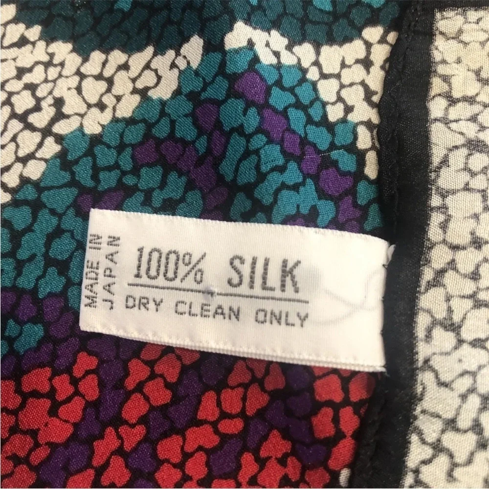 Vtg Christian Dior Silk Scarf Logo Fall Leaves Classic Echarpes 34 X 34 square - Picture 10 of 11